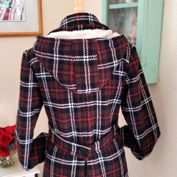 Ci Sono Hooded Plaid Jacket - Picture 7 of 14